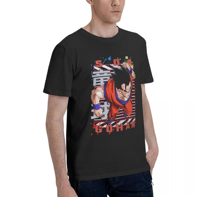 T-shirt Gohan Ultime Dragon Ball Manga Floqué Adulte Homme Femme Courtes Manches