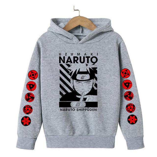Sweat à Capuche Enfant Naruto gris