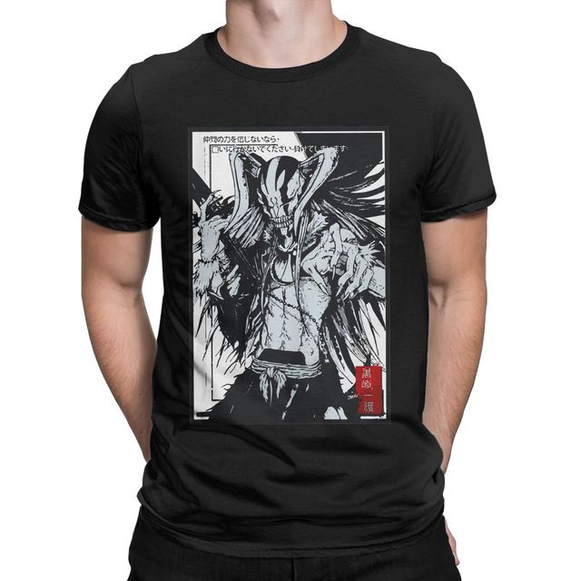 T-Shirt Ichigo Hollow Manga Bleach Floqué Adulte Homme Femme Courtes Manches