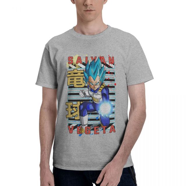T-shirt Vegeta Blue Dragon Ball Manga Floqué Adulte Homme Femme Courtes Manches