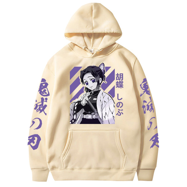 Sweat à Capuche Demon Slayer Shinobu beige