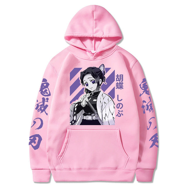 Sweat à Capuche Demon Slayer Shinobu rose
