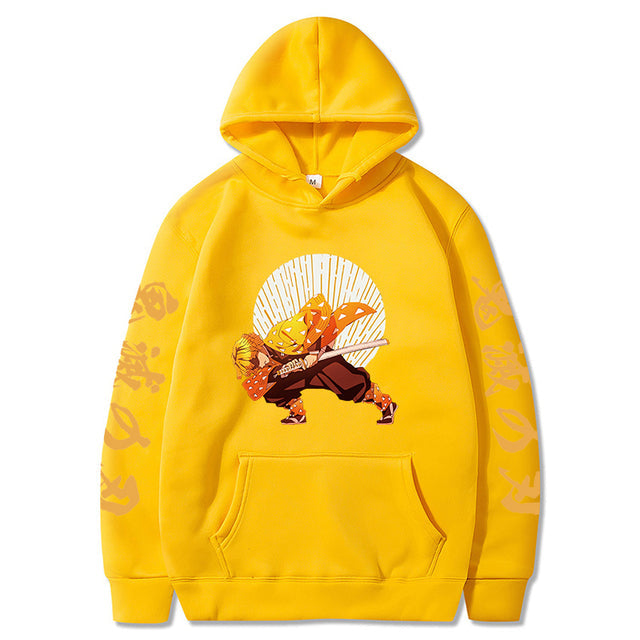 Sweat à Capuche Demon Slayer Zenitsu Premier Mouvement jaune