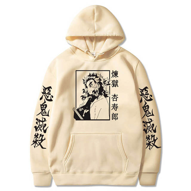 Sweat à Capuche Kyojuro Demon Slayer beige