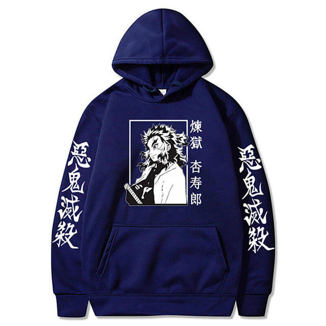 Sweat à Capuche Kyojuro Demon Slayer Adulte Homme Femme Manches Longues