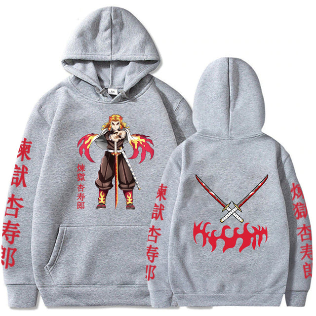 Sweat à Capuche Demon Slayer Kyojuro Rengoku Adulte Homme Femme Manches Longues