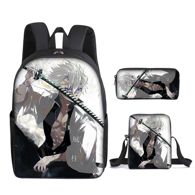 Cartable Sanemi Shinazugawa Demon Slayer Ensemble 3 Pièces