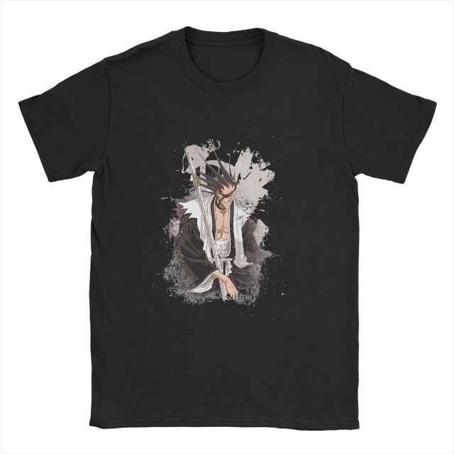 T-Shirt Zaraki Kenpachi Manga Bleach Floqué Adulte Homme Femme Courtes Manches