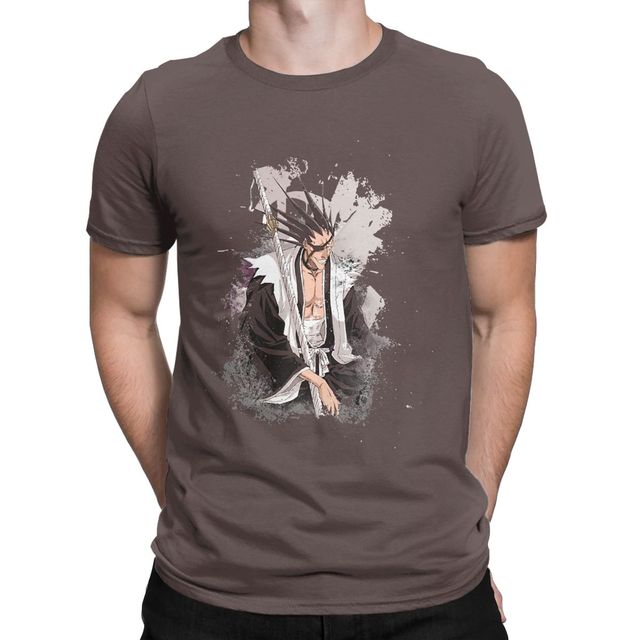 T-Shirt Zaraki Kenpachi Manga Bleach Floqué Adulte Homme Femme Courtes Manches