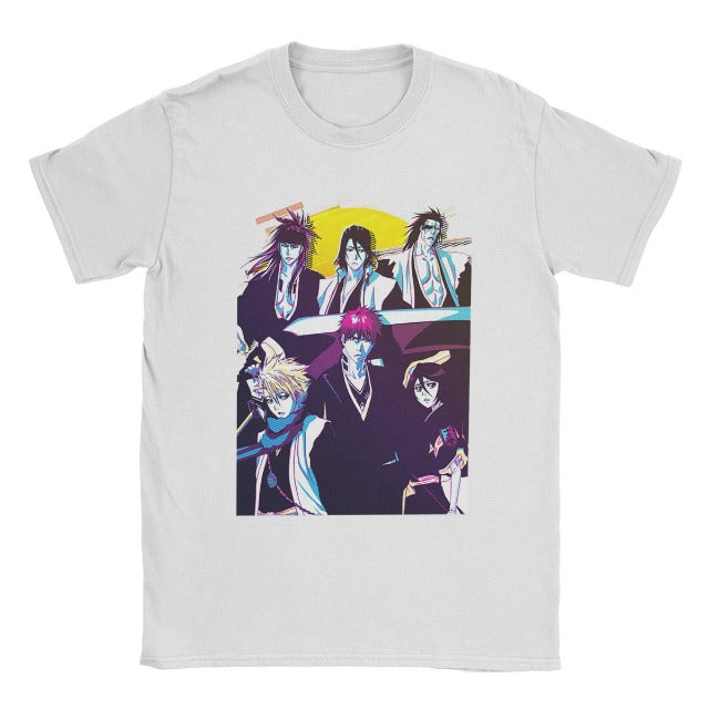 T-Shirt Bleach Personnages Manga Floqué Adulte Homme Femme Courtes Manches