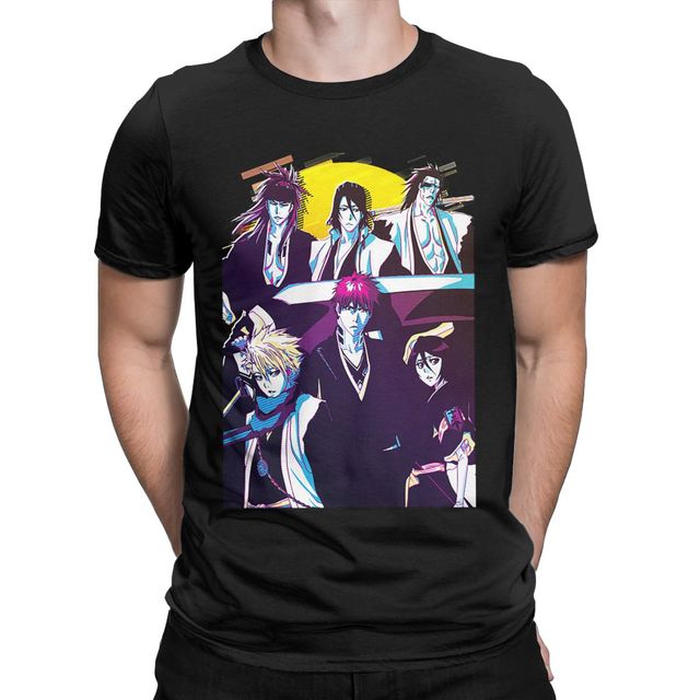 T-Shirt Bleach Personnages Manga Floqué Adulte Homme Femme Courtes Manches