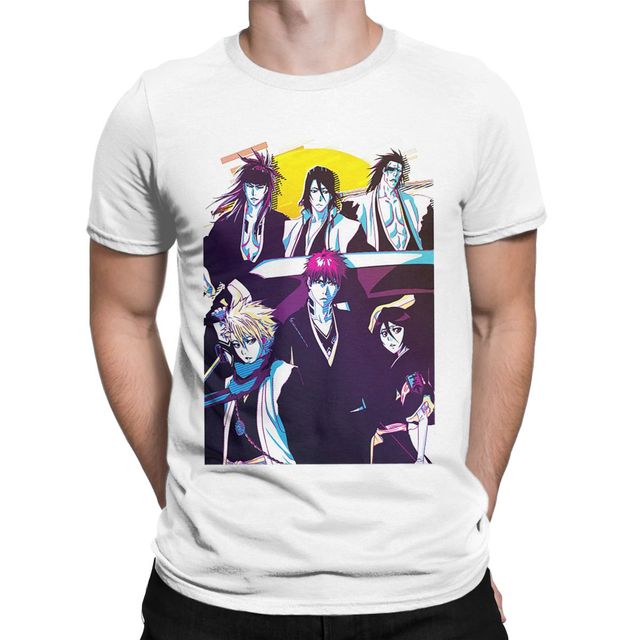 T-Shirt Bleach Personnages Manga Floqué Adulte Homme Femme Courtes Manches