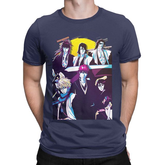 T-Shirt Bleach Personnages Manga Floqué Adulte Homme Femme Courtes Manches