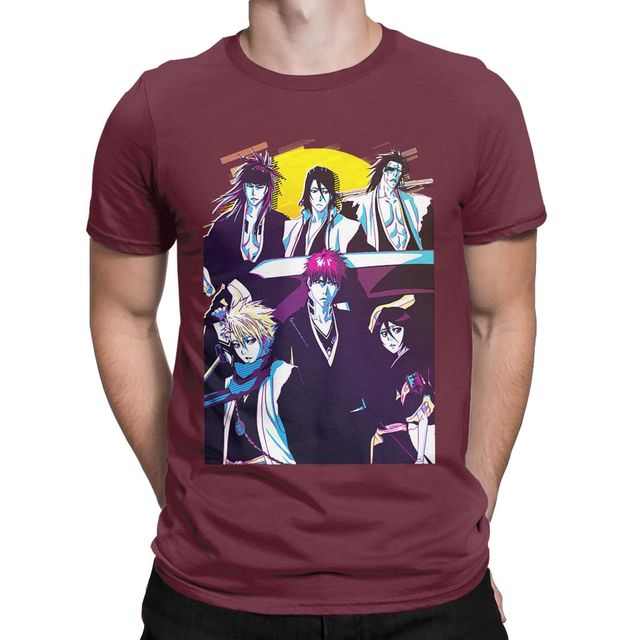 T-Shirt Bleach Personnages Manga Floqué Adulte Homme Femme Courtes Manches