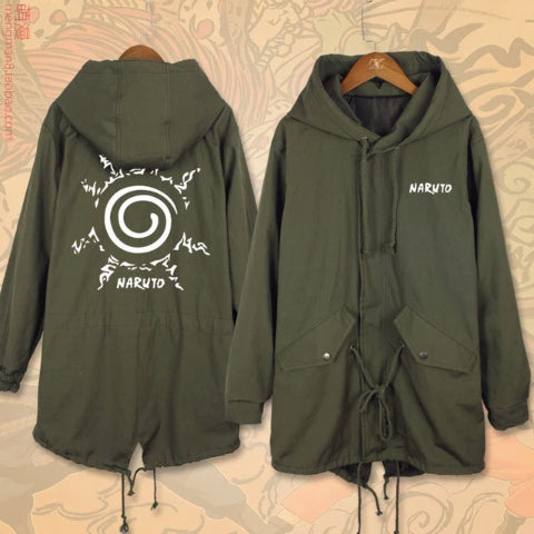 Uchiha Sharingan Jacke (2 Farben) Naruto Erwachsene Männer Frauen Winter Zwischensaison Kapuzen Manga Mantel Jacke