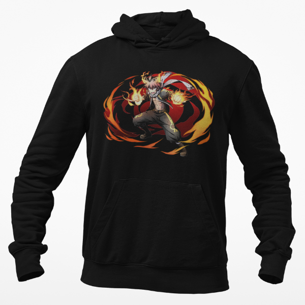 Sweat A Capuche Natsu Flamme Manga Fairy Tail noir