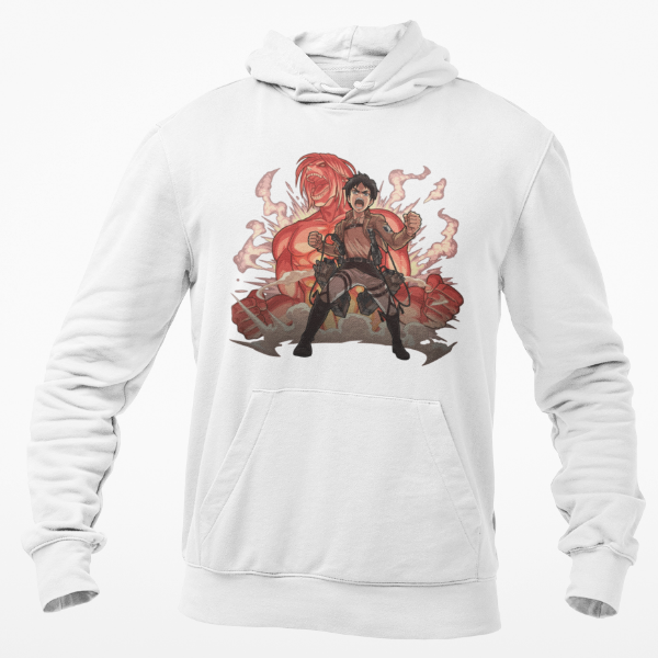 Sweat Eren Titan Assaillant Attaque Des Titans blanc