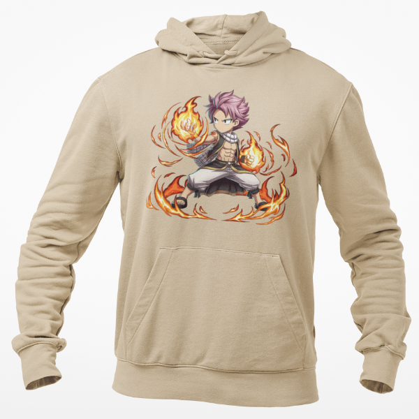 Sweat Natsu Flamme Manga Fairy Tail beige