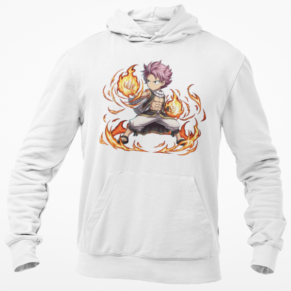 Sweat Natsu Flamme Manga Fairy Tail blanc