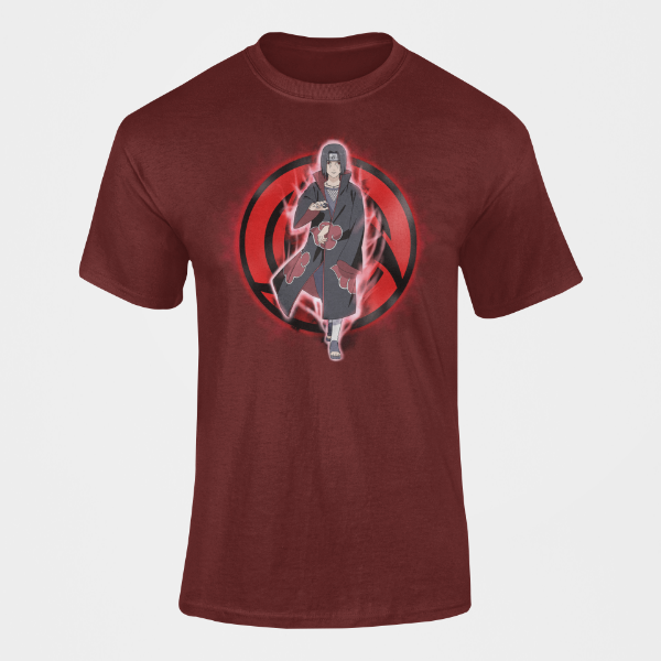 T-shirt Itachi Adulte Homme bordeaux