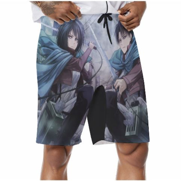 Short de bain Attaque des Titans Mikasa Livaï