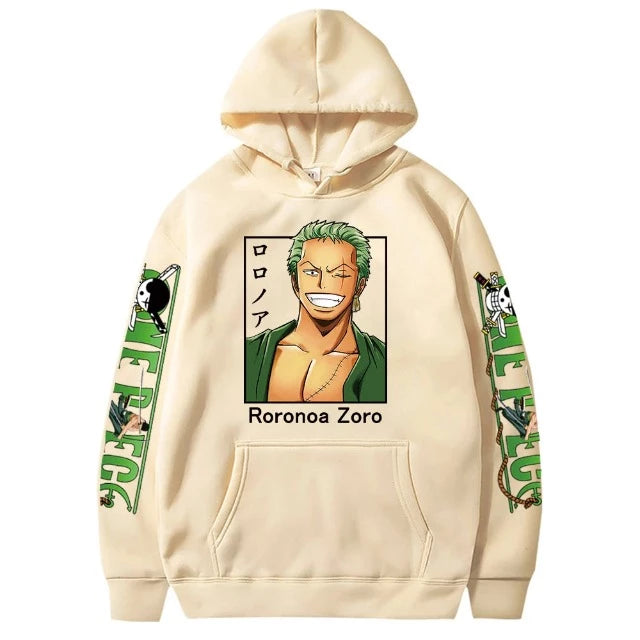 Sweat Pull à Capuche One Piece Roronoa Zoro Beige