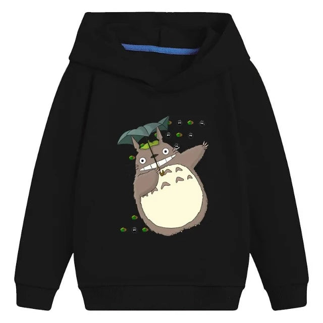 Sweat Enfant Mon Voisin Totoro Pull Parapluie Fille Garçon NOIR