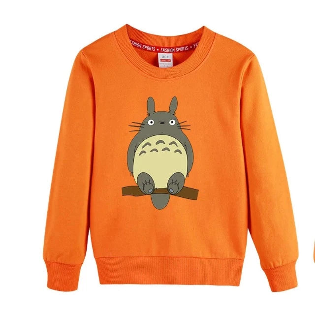 Sweat Pull pour Enfant Totoro Fille Garçon ORANGE