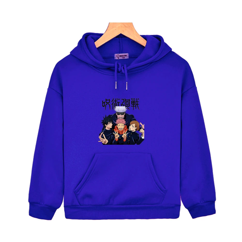 Sweat Pull Enfant Jujutsu Kaisen Fille Garçon BLEU