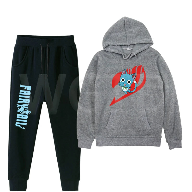 Ensemble Sweat Pull & Pantalon Enfant Fairy Tail Happy Gris