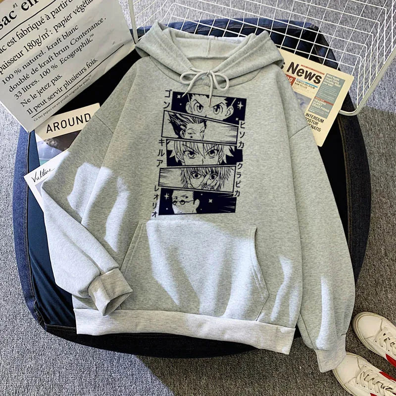 Pull À Capuche HxH Personnages hunter x hunter gris