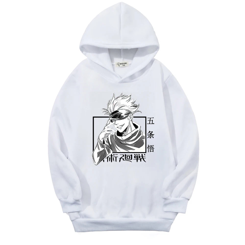 Sweat Pull Enfant Jujutsu Kaisen Satoru Gojo Fille Garçon BLANC