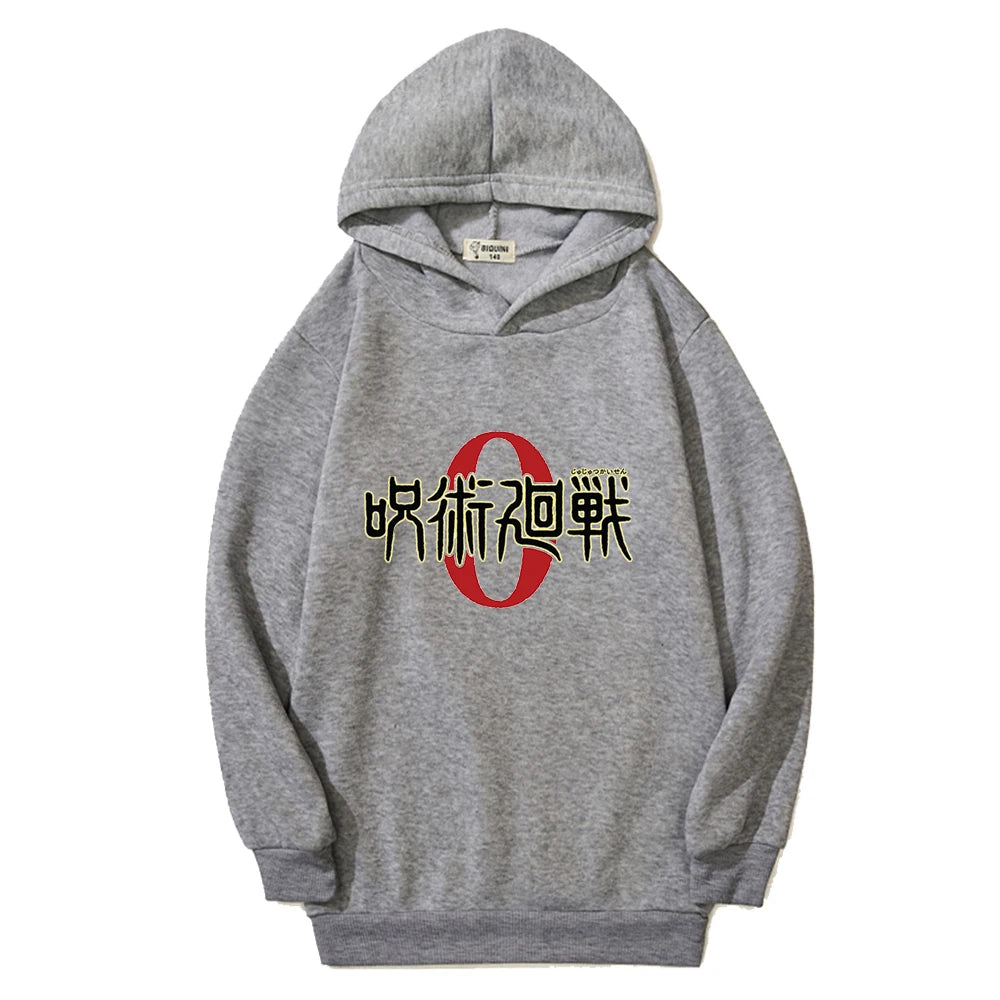 Sweat Pull Enfant Jujutsu Kaisen Logo Fille Garçon GRIS