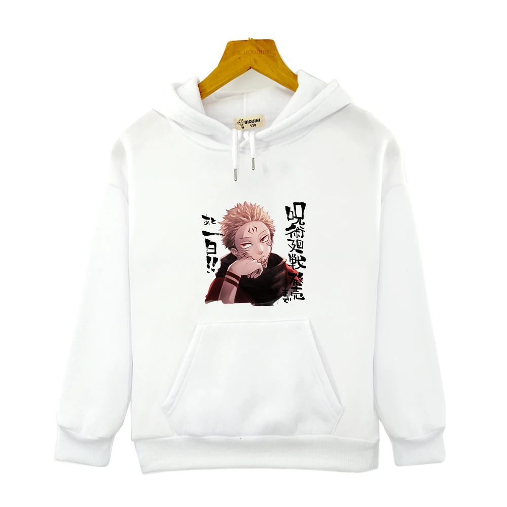 Sweat Pull Enfant Jujutsu Kaisen Sukuna Fille Garçon BLANC