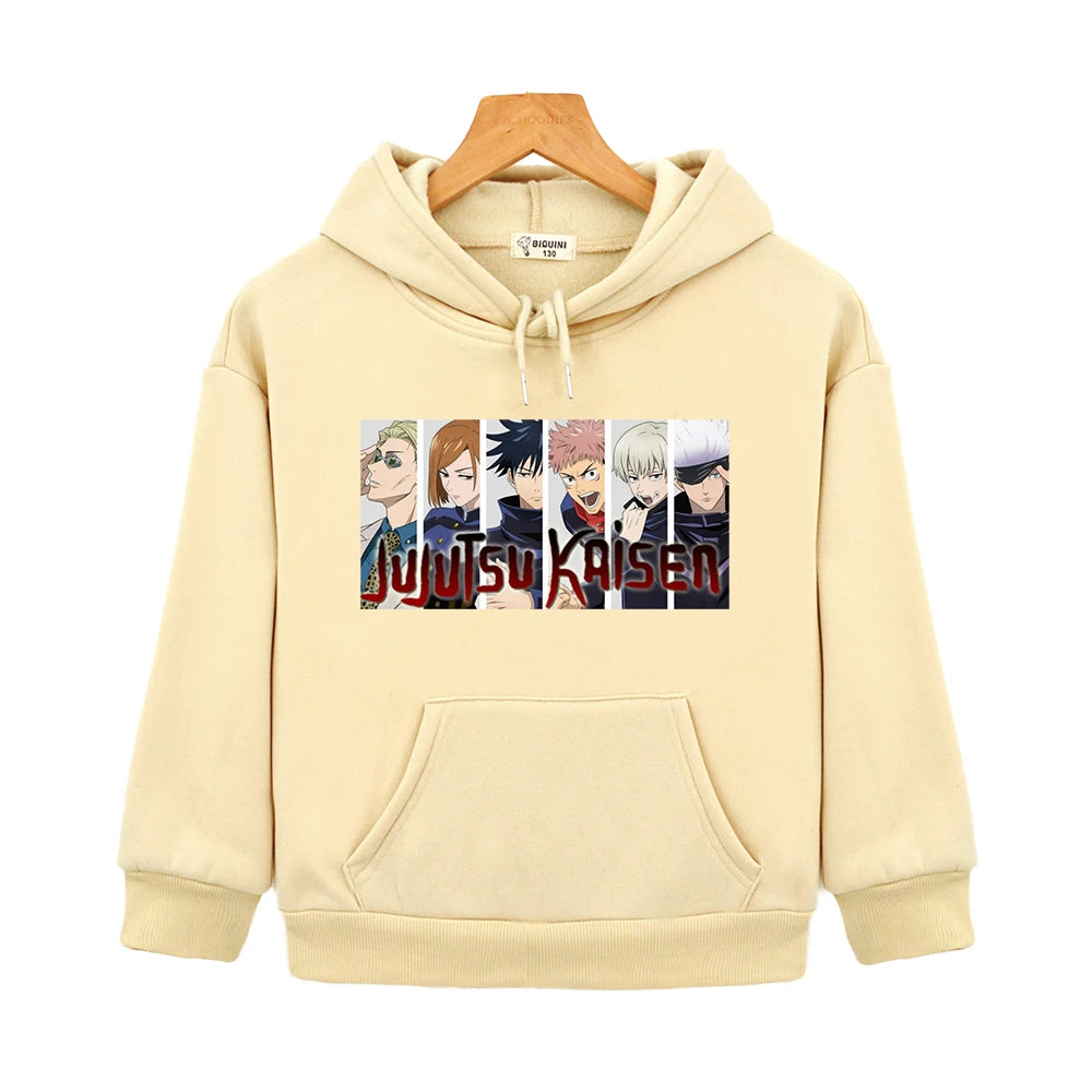 Sweat Pull Enfant Jujutsu Kaisen Exorcistes Fille Garçon BEIGE
