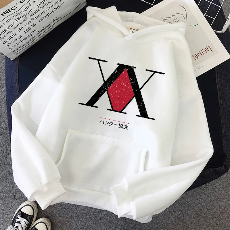 Pull À Capuche HxH Logo Hunter x Hunter blanc