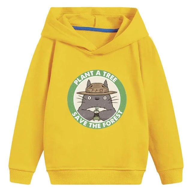 Sweat Enfant Totoro Pull Save The Forest Fille Garçon JAUNE