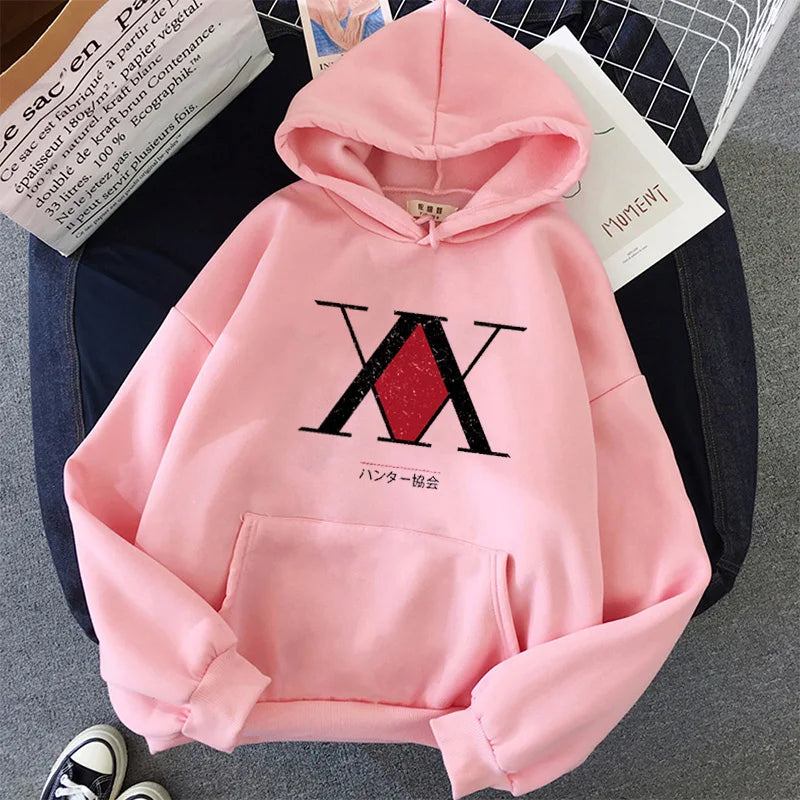 Pull À Capuche HxH Logo Hunter x Hunter rose