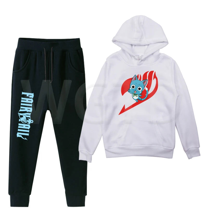 Ensemble Sweat Pull & Pantalon Enfant Fairy Tail Happy Blanc