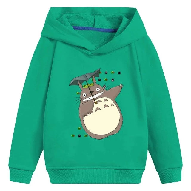 Sweat Enfant Mon Voisin Totoro Pull Parapluie Fille Garçon VERT