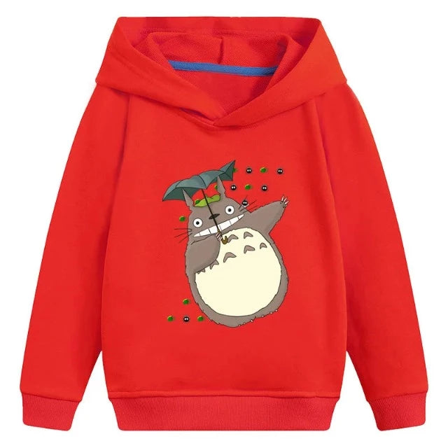 Sweat Enfant Mon Voisin Totoro Pull Parapluie Fille Garçon ROUGE