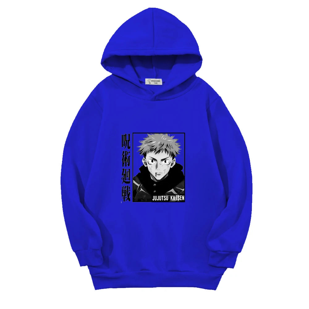 Sweat Pull Enfant Jujutsu Kaisen Yuji Itadori Fille Garçon BLEU