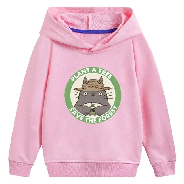 Sweat Enfant Totoro Pull Save The Forest Fille Garçon ROSE
