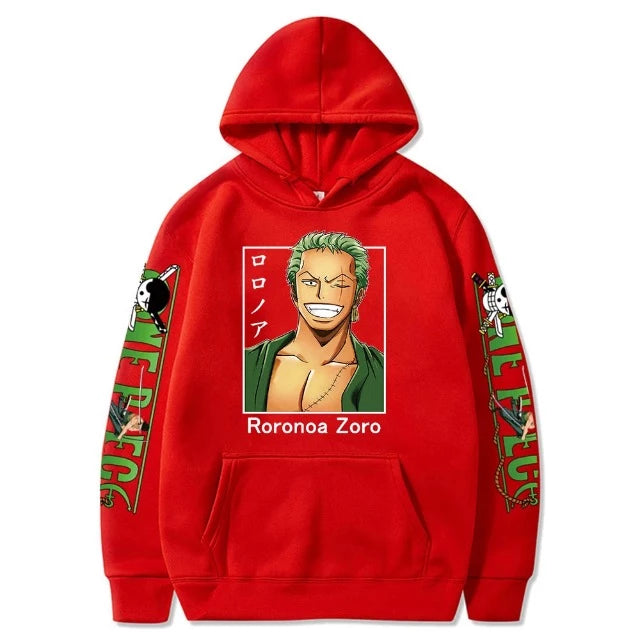 Sweat Pull à Capuche One Piece Roronoa Zoro Rouge