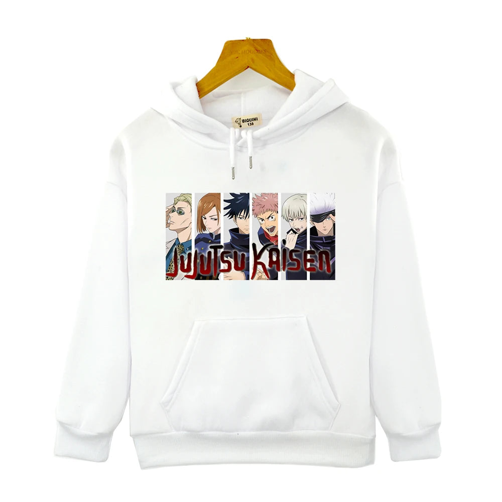 Sweat Pull Enfant Jujutsu Kaisen Exorcistes Fille Garçon BLANC