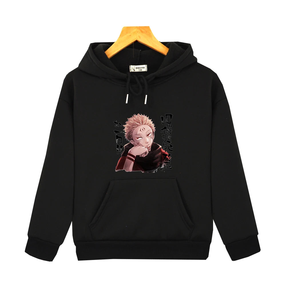 Sweat Pull Enfant Jujutsu Kaisen Sukuna Fille Garçon NOIR