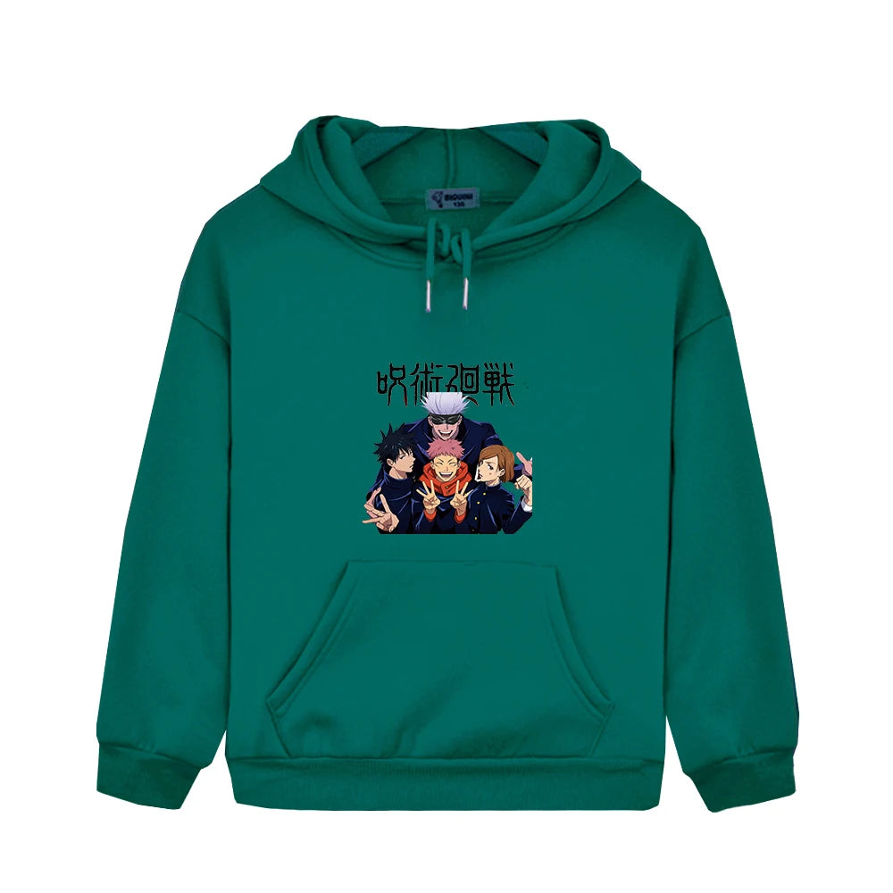 Sweat Pull Enfant Jujutsu Kaisen Fille Garçon VERT