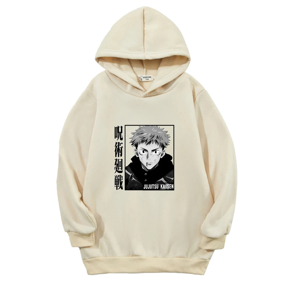 Sweat Pull Enfant Jujutsu Kaisen Yuji Itadori Fille Garçon BEIGE