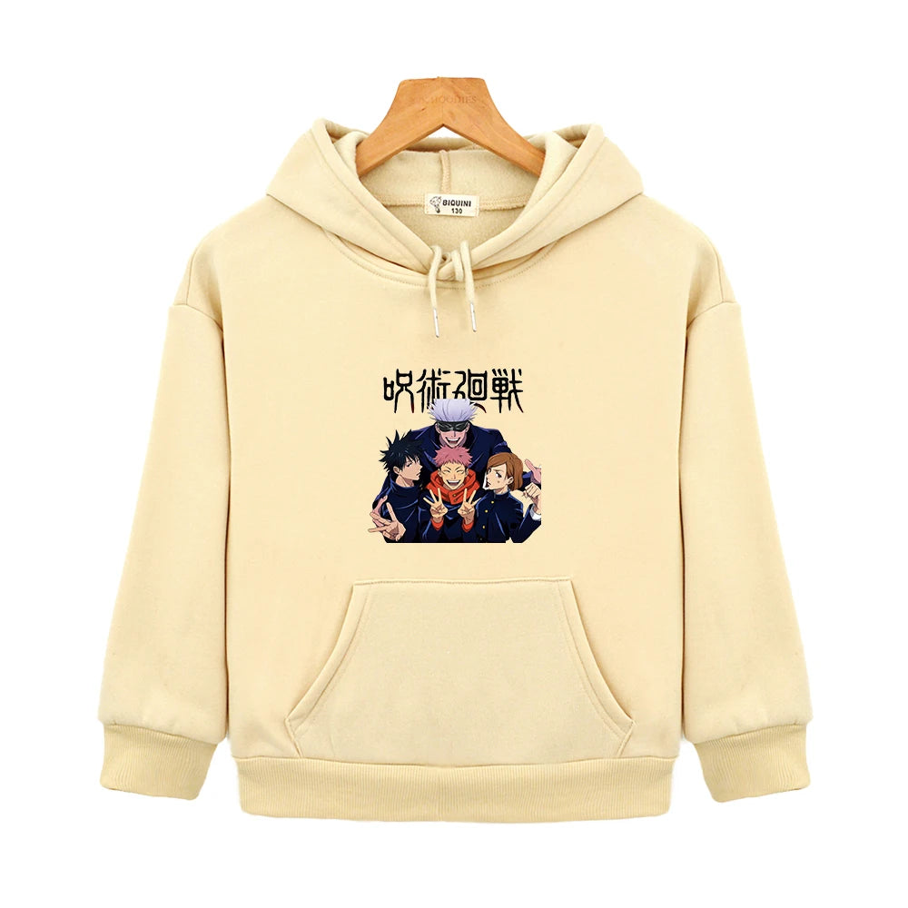Sweat Pull Enfant Jujutsu Kaisen Fille Garçon BEIGE