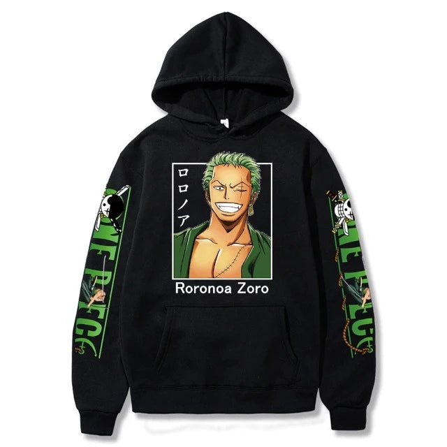 Sweat Pull à Capuche One Piece Roronoa Zoro Noir